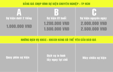 Bảng giá chụp hình sự kiện TP HCM